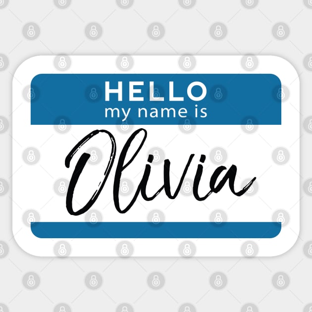 Olivia Personalized Name Tag Woman Girl First Last Name Birthday Sticker by Shirtsurf